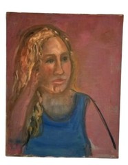 Vintage Oil Portrait – Woman with Blonde Hair – by Patricia Morone