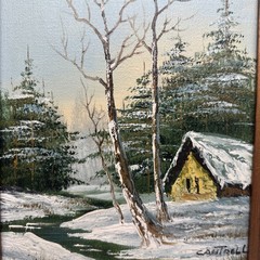 Phillip Cantrell Winter Oil Painting 8X10 Winter Landscape Framed Signed Canvas