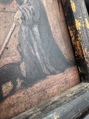 RRR Antique Oil Painting Skull Vanitas MEMENTO MORI vtg devil wood art Victorian