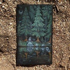 Surreal Forest Skelly Painting 25.5×15.5in