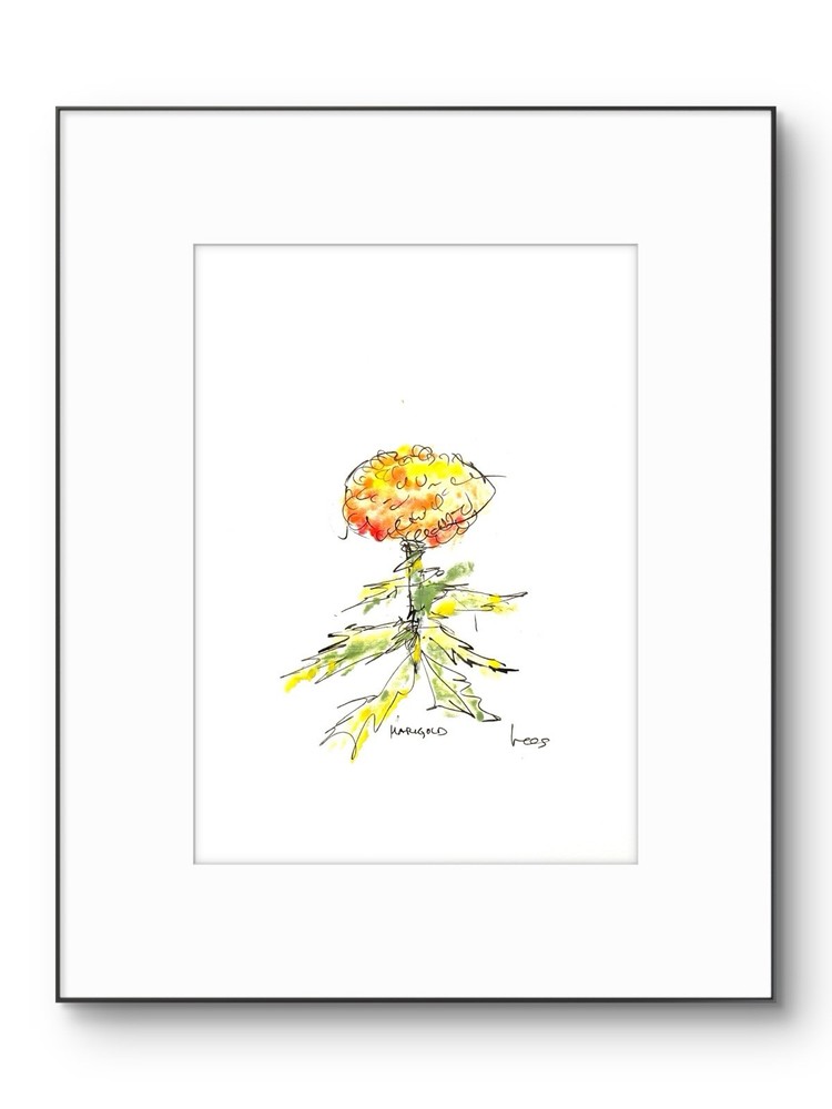 SAMATOWIC Original Abstract 9×12 Flowers Ink Handmade Signed Wall Art 24