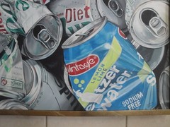 Anthony Mezza 1993 Photorealism Crushed Cans Oil On Canvas Painting Signed !