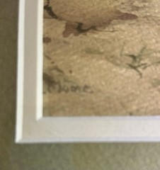 Original L. Moore Watercolor Painting Coastal Beach Dunes Seagulls Verso Sketch
