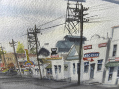 Butte Montana watercolor painting beloved citizen artist Leroy Cottom 1931-2010