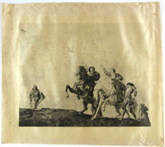 Medieval Falcon Hunting Horses Dukes Fair Lady Squire Painting Print On Silk