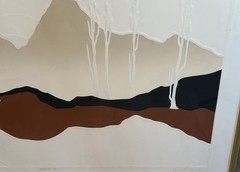 Serene Peaks: Minimalist Mountain Landscape Art – Framed Elegance/Modern