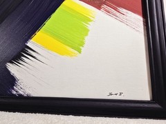 Original, Double-Signed, Abstract Expressionist, Acrylic-On-Canvas, Framed 18×22