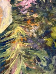 Vintage Idaho Gina Phillips Oil Original Painting Textured Landscape Wildflowers