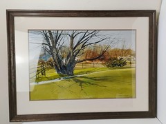 Robert Johansen SIGNED Watercolor Painting 24.5″x 32.5″ Racine Wisconsin Artist