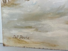 Vintage Seascape Oil Painting Dunes Beach Scene Signed “Dot Beebe”