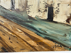 Road and Farmhouse Expressionist Landscape Paper Board Painting-Maurice Verrier