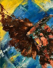 Oil painting It was as if an angel Had Descended V. Aksenov Original nAAA5016