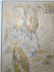 WALL BATTERTON ABSTRACT MODERNIST VINTAGE LANDSCAPE ORIGINAL ART