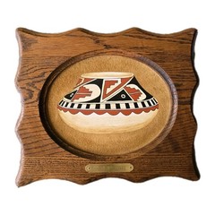 Erv Johnson Native American Maria Martinez Acrylic Suede Leather Painting Art