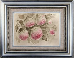 Flowers PINK POSES Original Artwork Modern Painting Floral Landscape Art Gift A5