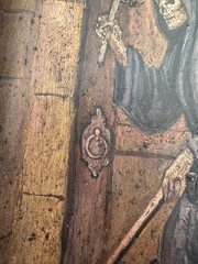 RRR Antique Oil Painting Skull Vanitas MEMENTO MORI vtg devil wood art Victorian