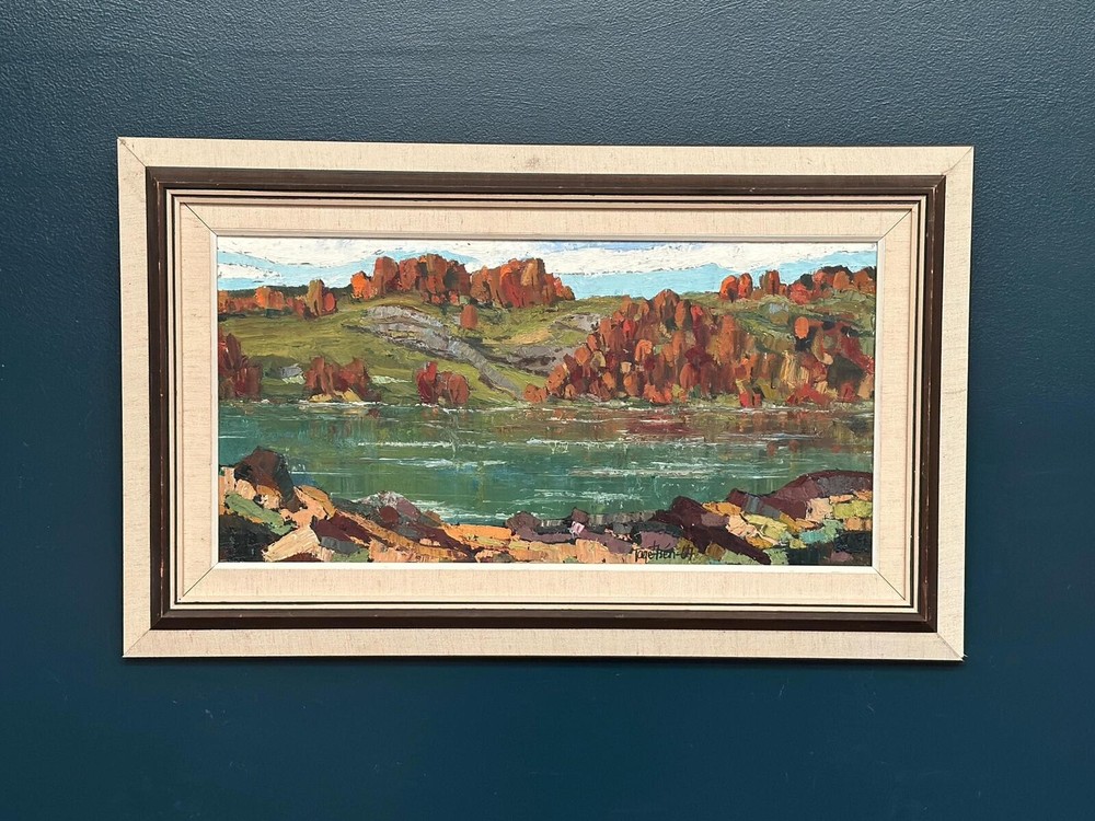 Mid Century Swedish Oil on Canvas – “River View” by Tage Törngren –67 83 × 51 cm