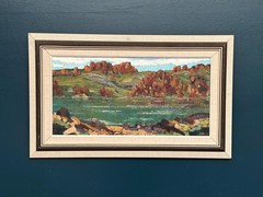 Mid Century Swedish Oil on Canvas – “River View” by Tage Törngren –67 83 × 51 cm