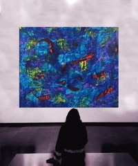 Jackson Pollock style￼￼ Canvas painting￼ 72” X 60”Abstract,Modern,XL,5ftX6ft