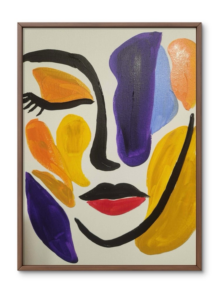 Unique Impressionistic Woman Original Wall Art 14X11 Canvas Acrylic