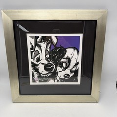 Disney Hand Signed Lady & Tramp Framed Litho Print Puppy Love Allison Lefcort