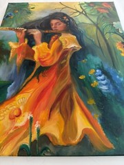 Original Painting Oil, 16×20 inch,Authors Signed Wall Decor Gift Beautiful Woman
