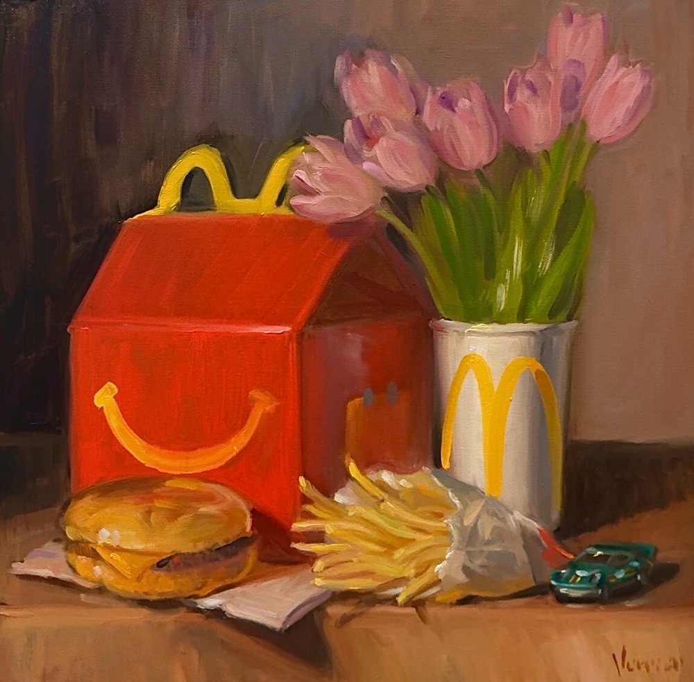Happy Meal (Hand Embellished) By NOAH VERRIER Still life oil painting