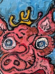 Original Painting on canvas in Cartoon Style by Serg Graff „Brave Boar“, COA