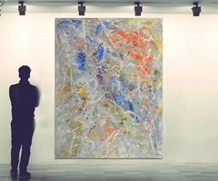 Pollock/Richter style￼ Professional Painting 81” X 62”(6ft 9in)Abstract Modern