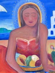 “ Island Lady “Original Oil Painting LARGE 28”x22”On Canvas Handmade