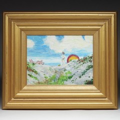 Wally Ames Vermont Artist Impressionist Woman at Beach O/B Painting