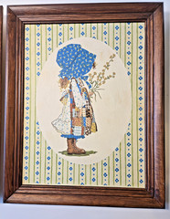 Holly Hobbie Oil Painting Framed 19 x 14.5 inches Set of 2 Paint by Number