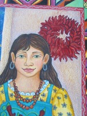 Original Diana Bryer Chimayo New Mexico Folk Art Pencil Drawing 1994