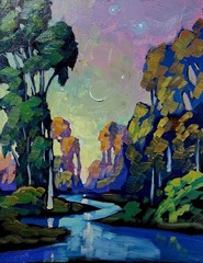 Signed Original California Impresssionism Oil Painting Listed Original Artist