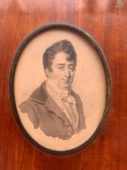 Jean Croizier (Act.c.1812-1825) Portrait Man Miniature: Drawing and Watercolor
