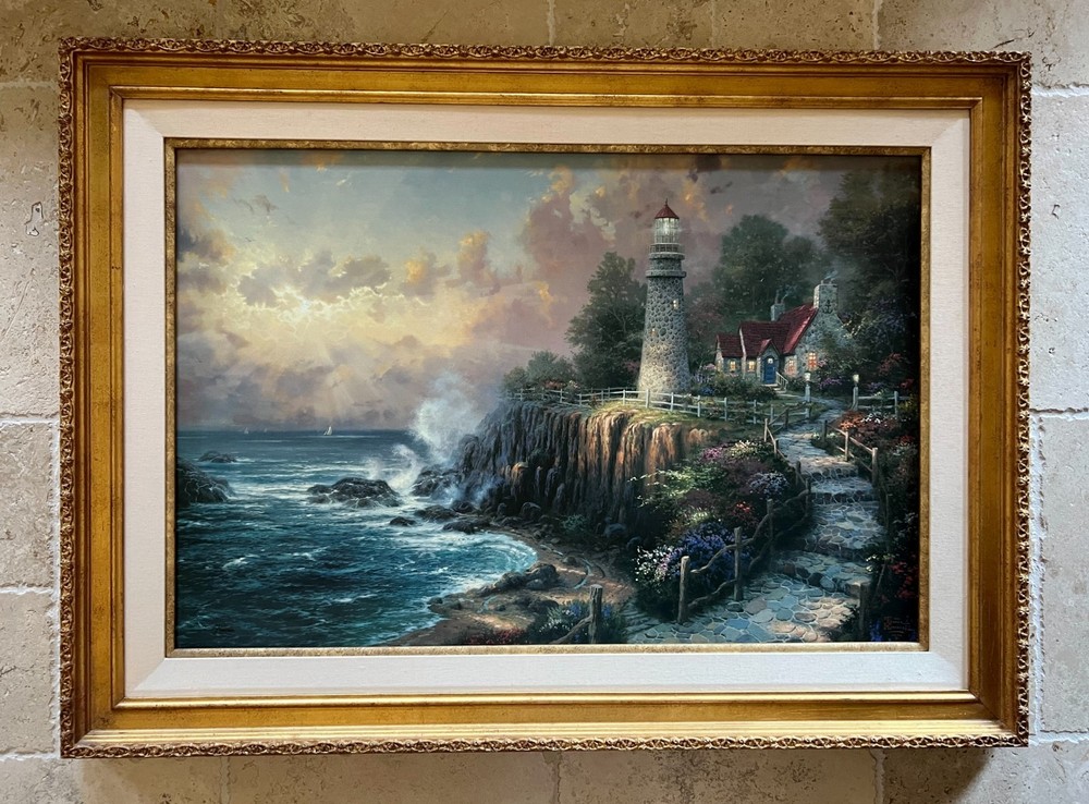 THOMAS KINKADE – THE LIGHT OF PEACE S/N 24″ x 36″ HAND EMBELLISHED CNVS w/COA