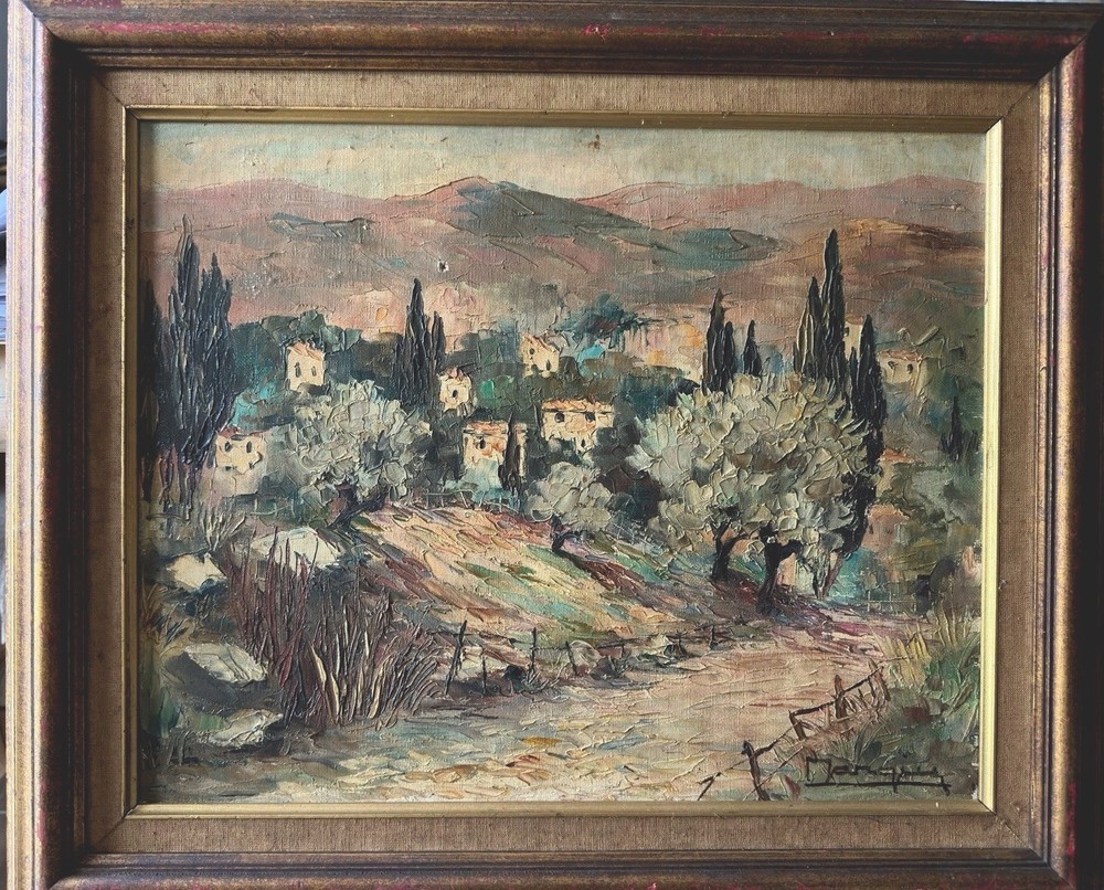 ‘Soir en Provence‘ Signed Original Oil Painting Framed Landscape French
