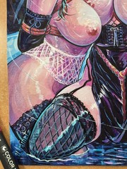 Dark Anime Queens Original Hand Painted Artwork A3 Sensual Women Portrait OOAK