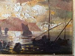 Marine/ Coastal Landscape Oil on Cardboard, Signed on the Back