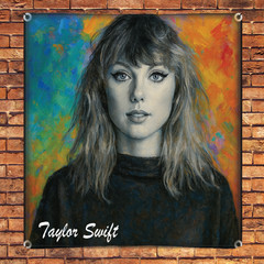 Taylor Swift Painting High Quality Print Vinyl Banner Wall Art Decor Music