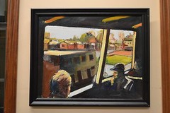 Painting „On The BART“ Oil On Canvas by Arizona Artist Logan Bauer
