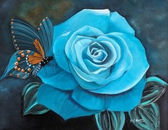 Home Decor Oil Painting of Flower on gallery wrapped canvas. Signed 28″ x 22″