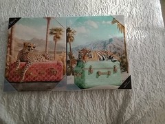 2 Prints on Canvas • 1 Leopard & 1 Tiger • Art Remedy by Oliver • New