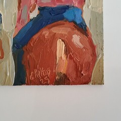 Cowboy Painting Western Original Oil Art Semi Abstract Modern Decor Wall Artwork