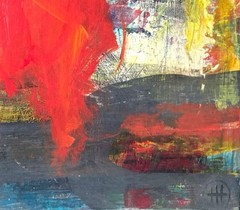 Original Abstract 12×12 Acrylic Painting on Wood Panel, Holly Hammond