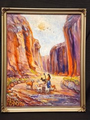 Julia Chisholm Adams Original Oil Painting Navajo Shepherdess Canyon de Chelly