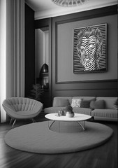 Marilyn Monroe Portrait Optical Op Painting Black and White Amira Artist Pop Art