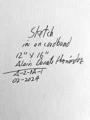 ALAIN DONATE SURREAL CUBAN ART Painting ORIGINAL SKETCH INK/CARDBOARD 12″X 16″