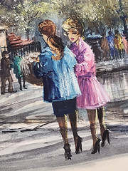 Original Watercolor Paris Rue Royale La Madeleine Signed unframed 8″x12″
