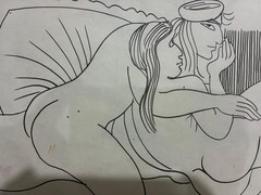 Excellent masterpiece, INK on OLD PAPER, signed PABLO PICASSO